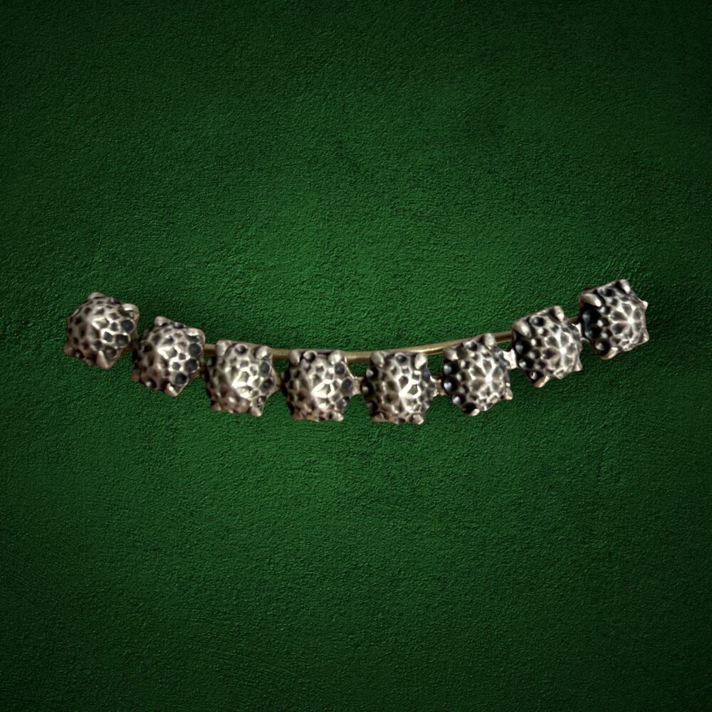 Antique Sterling Silver Textured Granulation Bar Brooch Pin-Unusual Early Design